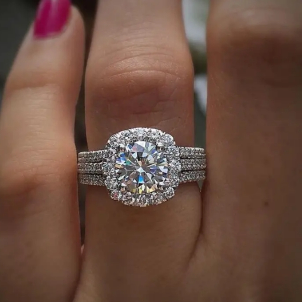 Beautiful Fancy Simulated Diamond Engagement Ring 💍✨💍✨💍✨💍✨💍